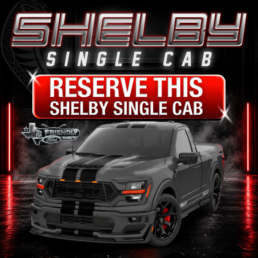 2026 Shelby Single Cab Reserve Deposit – Black | Your Choice of Stripes & Wheels