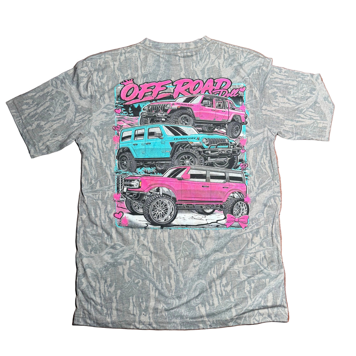 Gray T-Shirt with Pink Logo BRONCO & JEEP