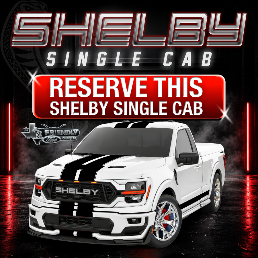 2026 Shelby Single Cab Championship Edition Reserve Deposit – White | Black Stripes | Chrome Wheels